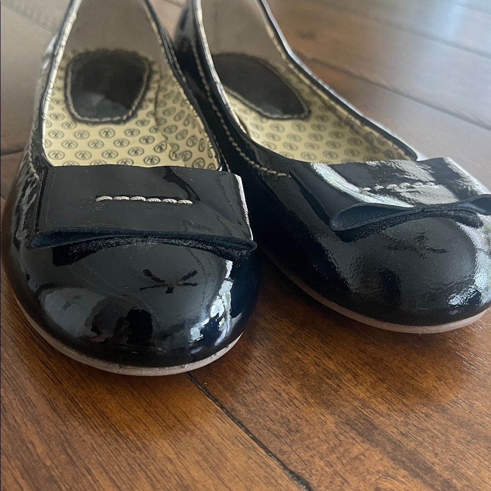 Martin + Osa black patent leather bow ballet flats size 7 - Picture 16 of 16